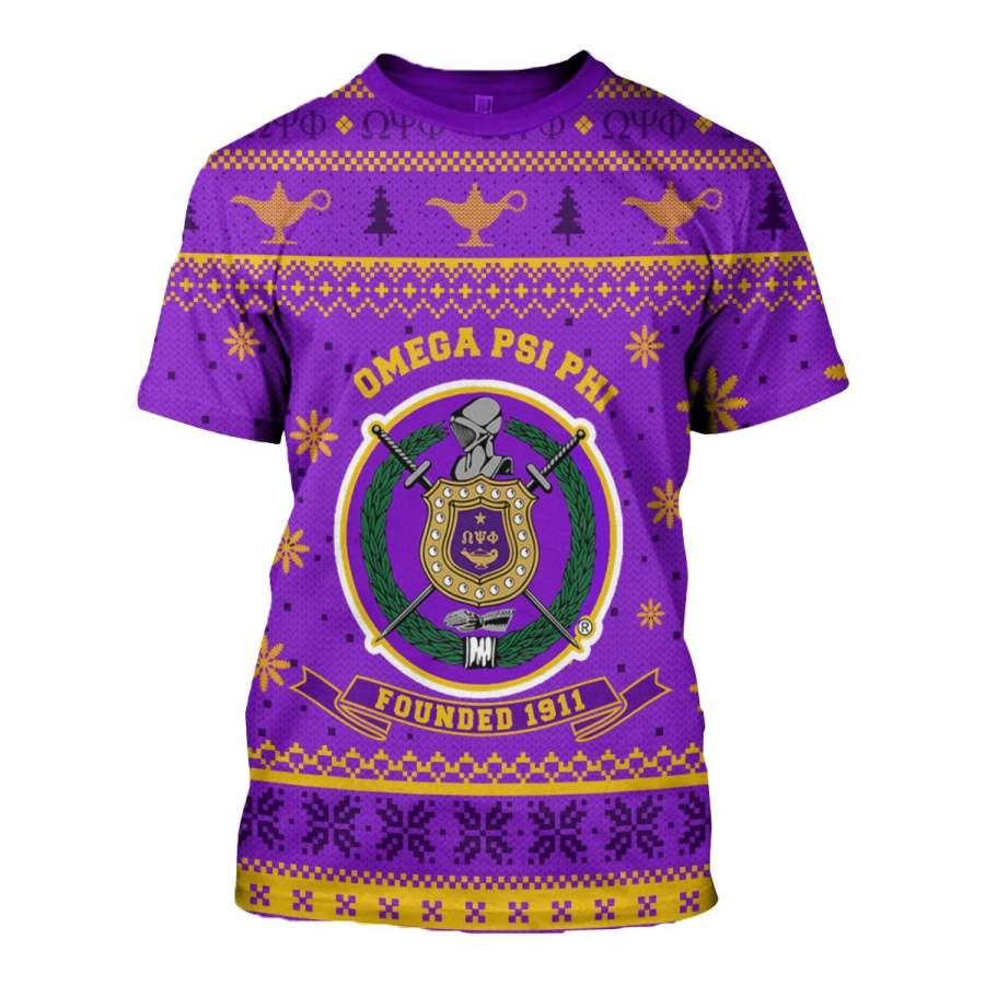 3D ALL OVER OMEGA PSI PHI UGLY SWEATER 30920191