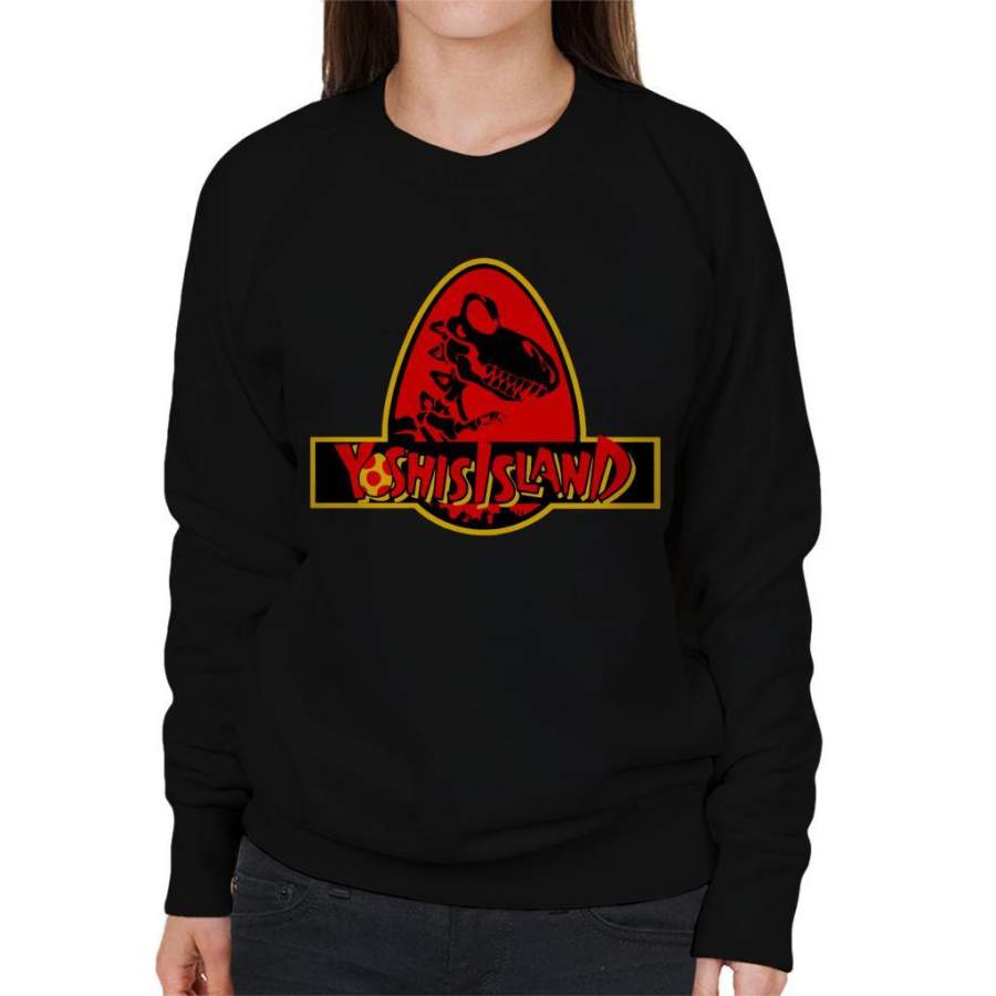 Super Mario Yoshis Island Jurassic Park Mix Women’s Sweatshirt