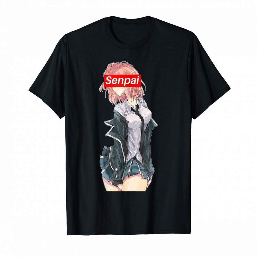 Senpai Notice Me Japanese Anime Girl Cute Shirt Red Box Logo