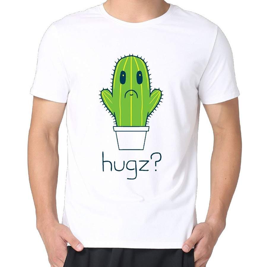 Hugz Cactus Man Short Sleeve Vintage T Shirts Men’S Fitness T-Shirt