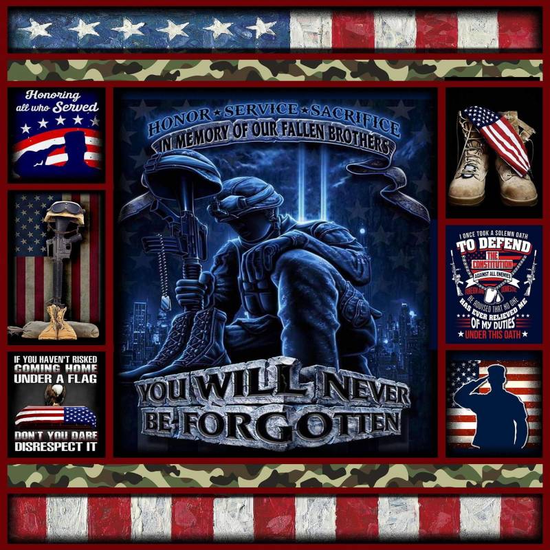 You Will Never Be Forgotten Blanket Gift For Veteran