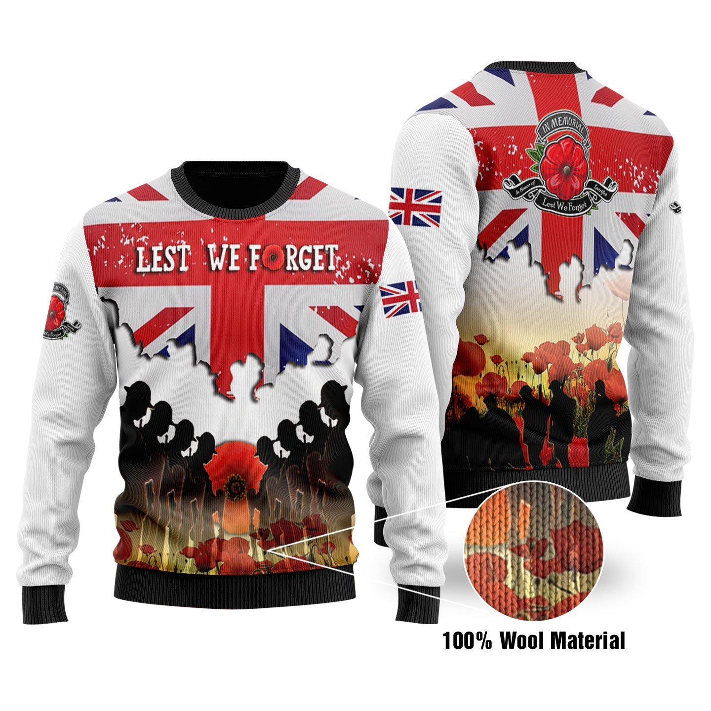 United Kingdom Veterans Christmas Ugly Sweater | Unisex | Full Size | Adult | Colorful | US1678