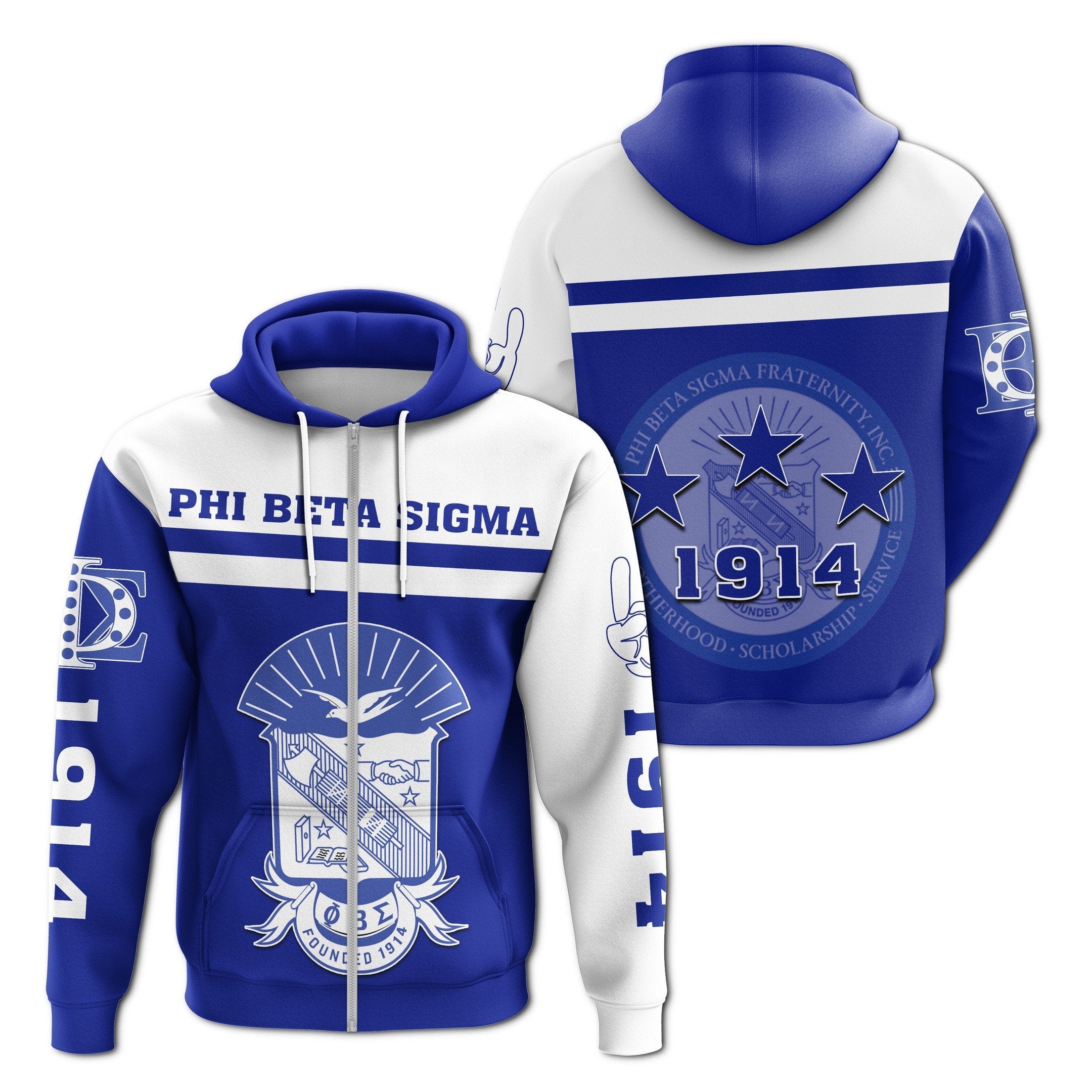 Fraternity Hoodie – Phi Beta Sigma Zip Hoodie Late Style