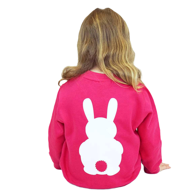 Children’s Bunny Sweatshirt Girls Spring Sweatshirts Gift for Kids Cute Fleece Thick Jacket Top alx