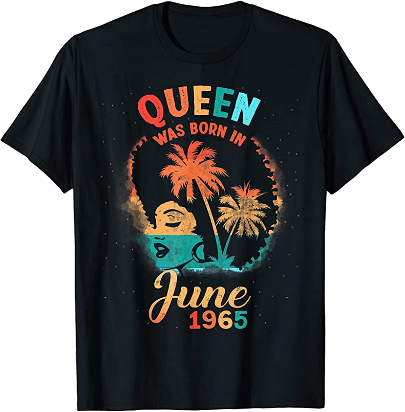 Vintage Black Queen June birthday shirt, Awesome Since 1965 T-Shirt