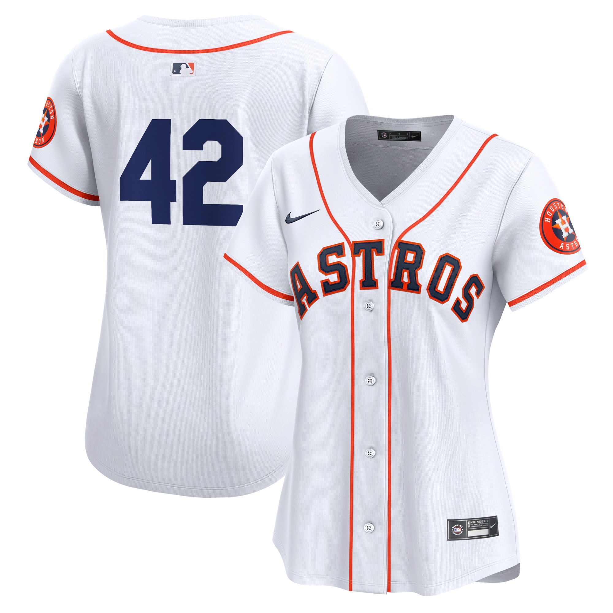 Houston Astros Women's 2024 Jackie Robinson Day Home Limited Jersey  White