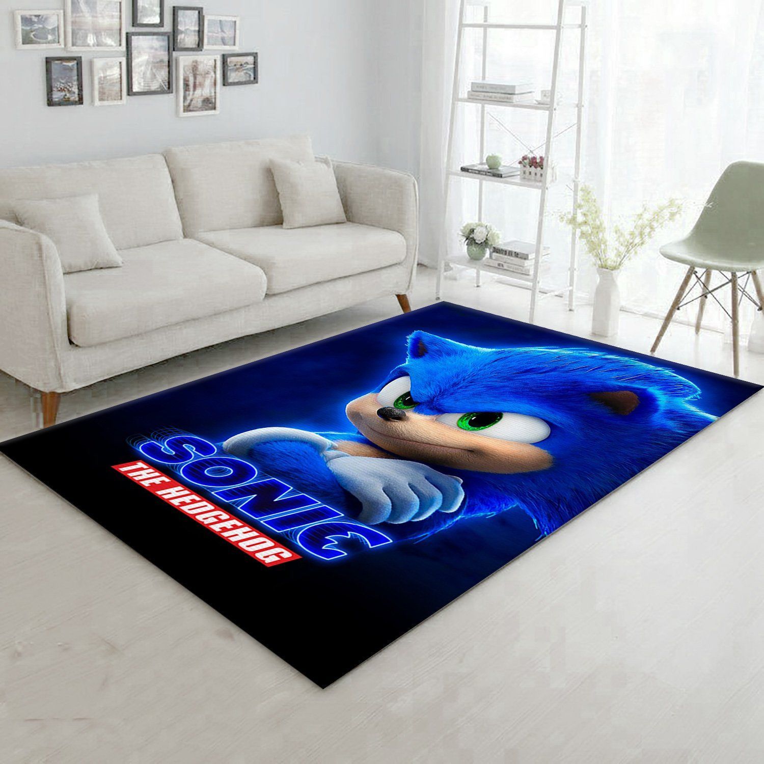 Sonic The Hedgehog Modeling Area Rug For Christmas, Living Room Rug, Home Decor