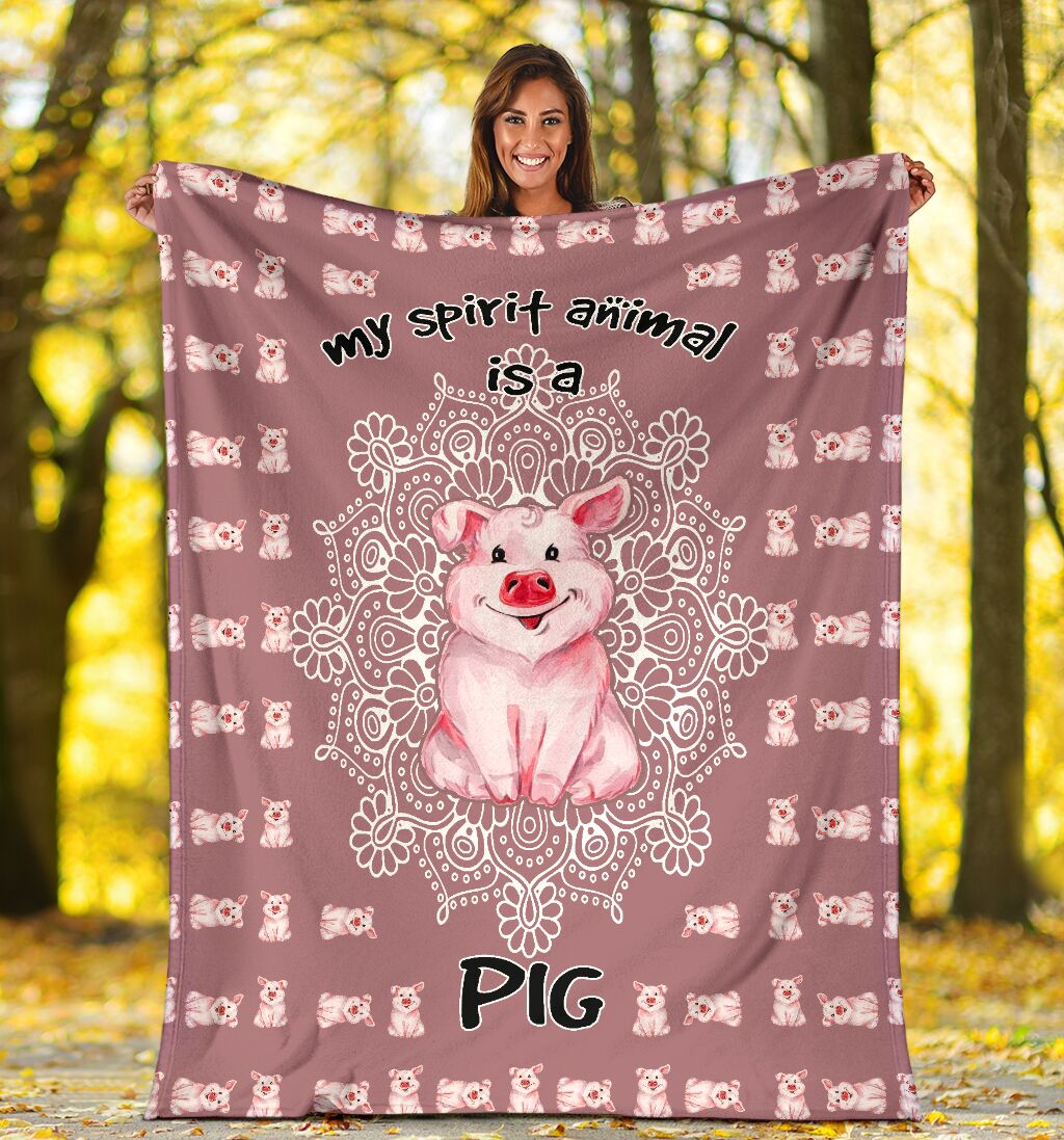 Pig My Spirit Animal Is A Pig Blanket Sofa Bed Throws Cozy Lightweight Bed Blanket Soft Suitable For All Season