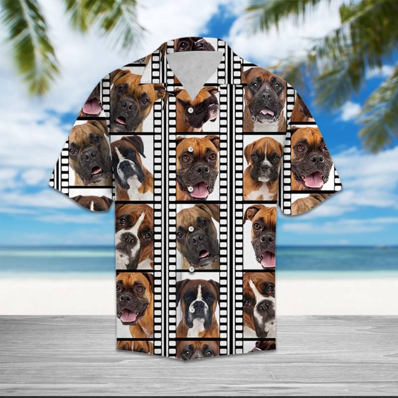 Boxer Film Pattern Hawaii Shirt Ha40663