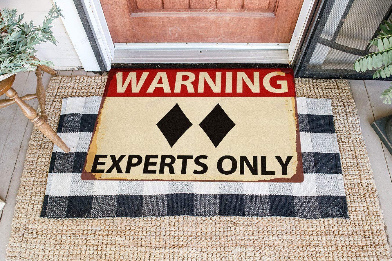 Warning Experts Only All Over Printing Doormat