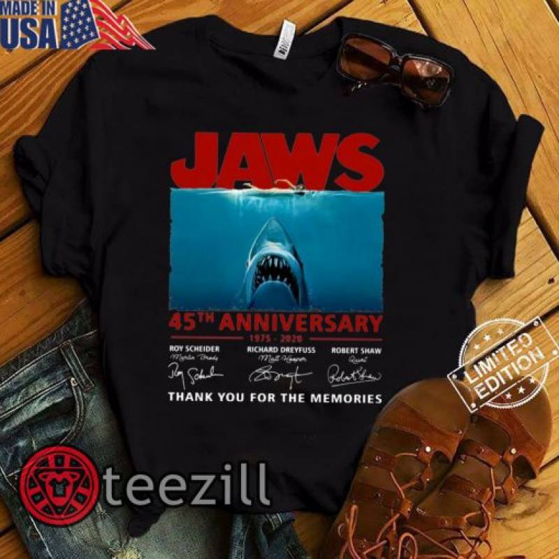 45th Years Of Jaws Anniversary Shark Shirts