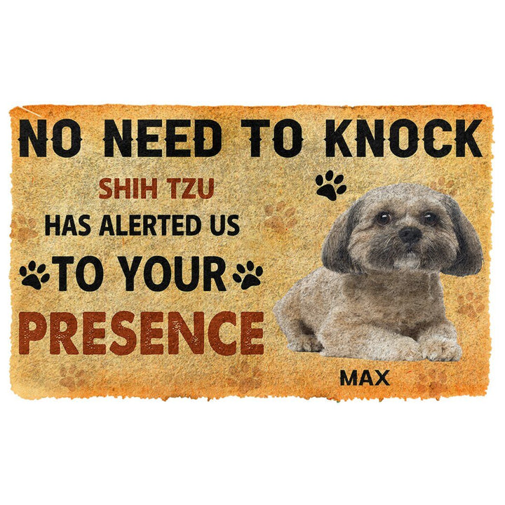 Waybackapparel No Need To Knock Shih Tzu Dog Custom Name 3D Doormat