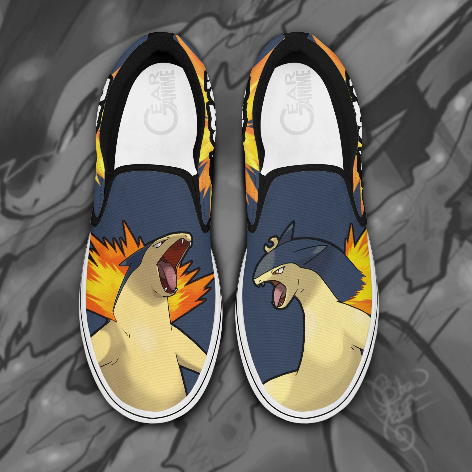 Typhlosion Slip On Sneakers Pokemon Custom Anime Shoes Unisex Men Women