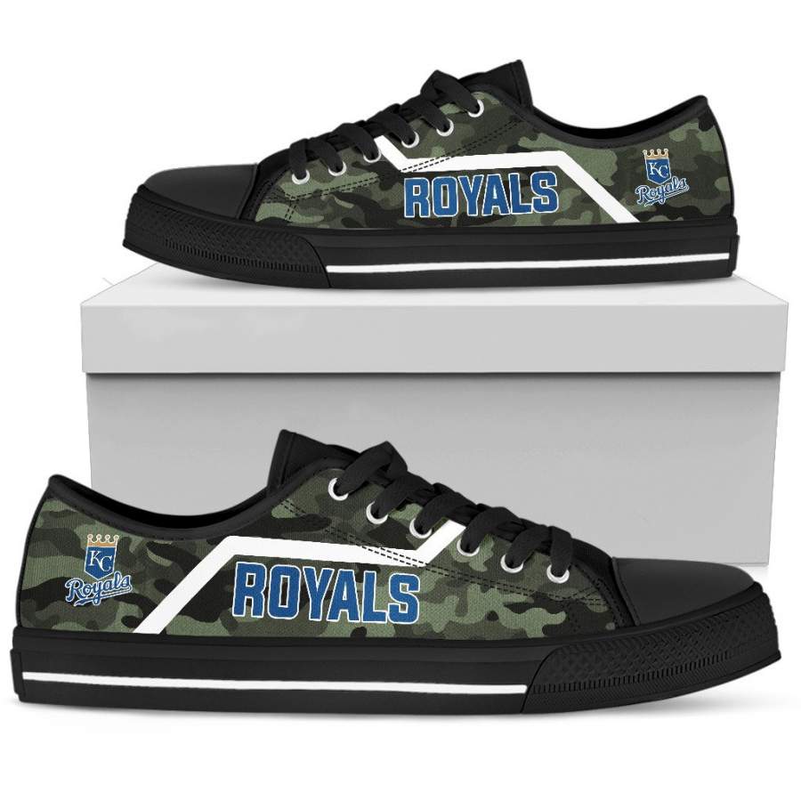 Simple Camo Kansas City Royals Low Top Shoes