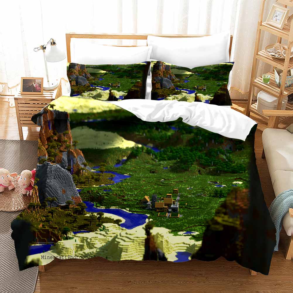 3D Minecraft Printed Duvet Cover Bedding Set