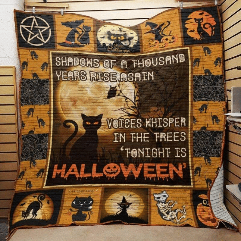 Black Cat Halloween Quilt Blanket – Shadows Of  A Thousand  Years Rise Again Blanket