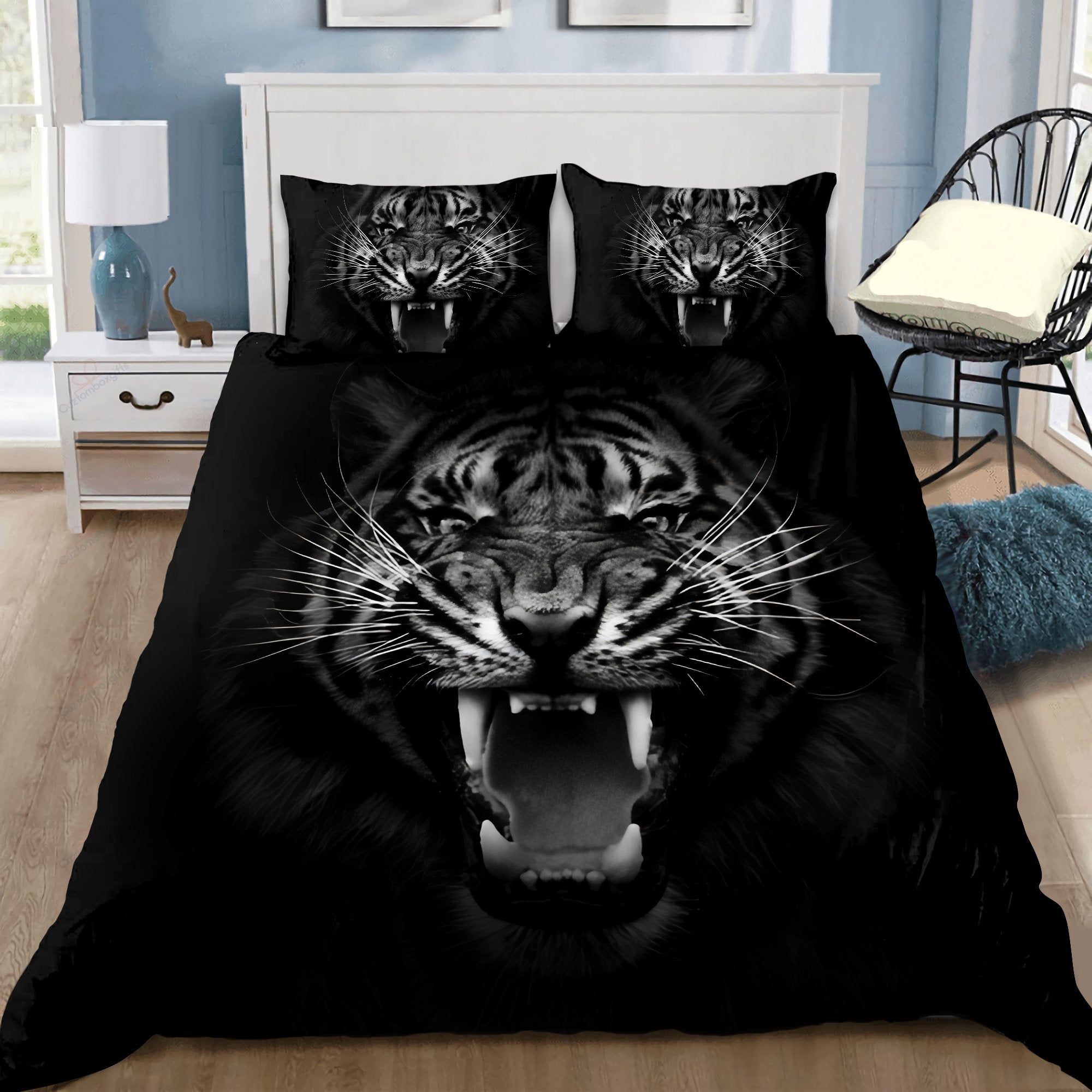 Tmarc Tee The Tiger Back And White Bedding Set Dqb08202004