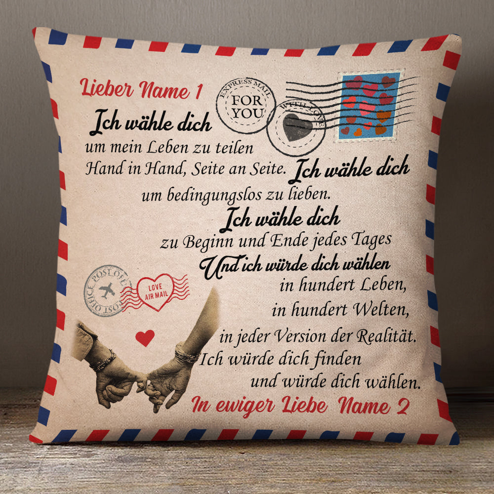 Personalized German Paar I Choose You Couple Pillow Ap133 65O34 (Insert Included)
