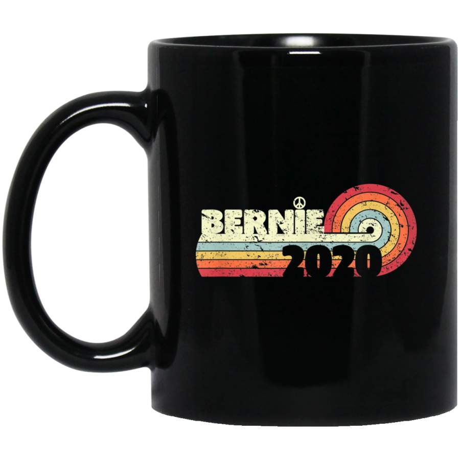 Bernie 2020 Peace Vintage Black Mug