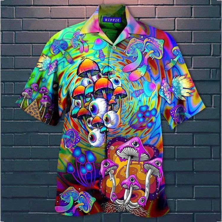 Psychedelic Art Magic Mushroom Trippy Hippie Hawaii Shirt For Men Women Adult Ha93335