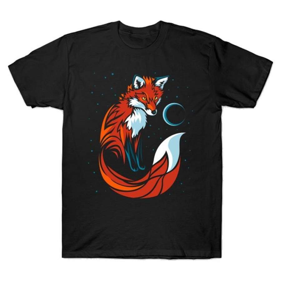 Unisex Adults T-Shirt harajuku Vintage style T shirt tribal tail fox Camisetas hombre Tshirt Men Clothing