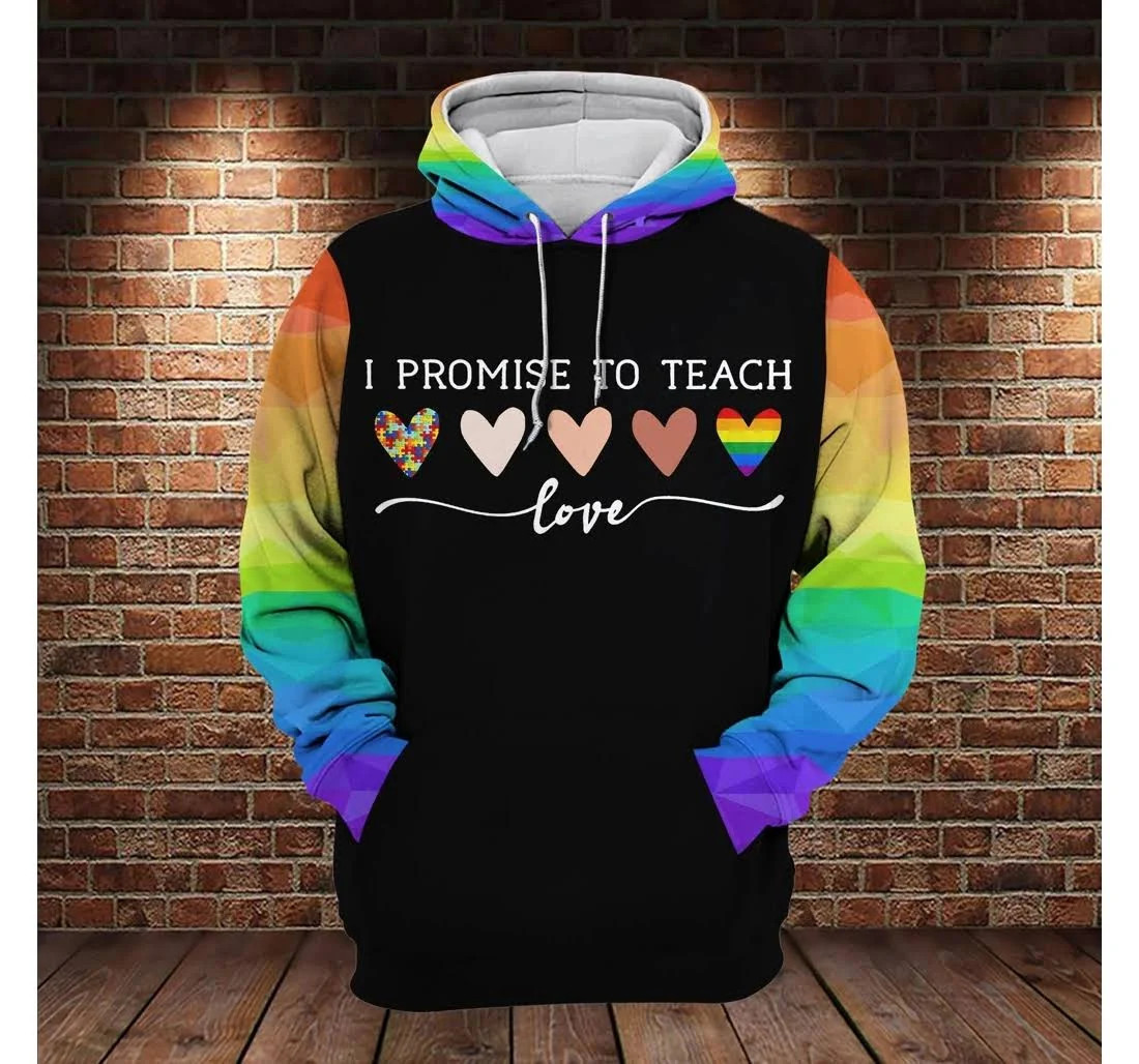 Lgbt Autism Melanin Promise To Teach Love Lgbt Rainbow Colors 3D All Over Printed Shirt, Sweatshirt, Hoodie, Bomber Jacket Size S – 5Xl