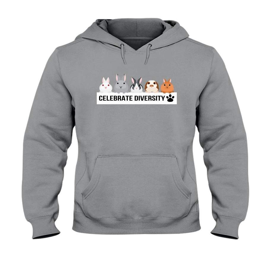 Cute Bunnies Rabbits Celebrate Diversity Hoodie