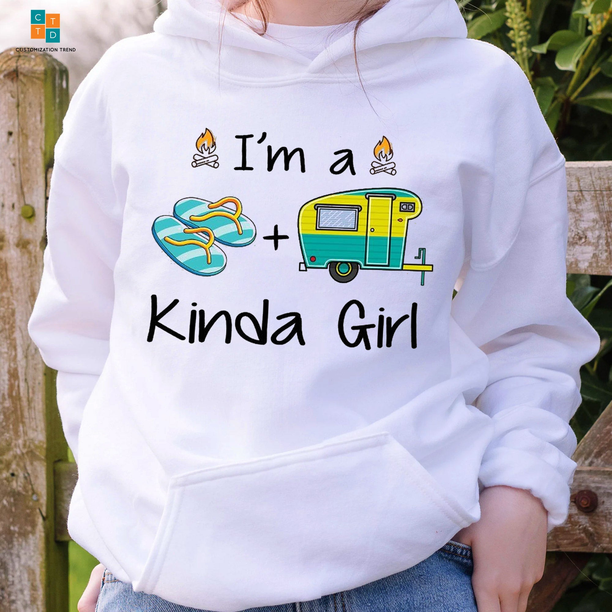 I’M A Kinda Girl Slippers Car Flip Flop Campinghoodie, Shirt