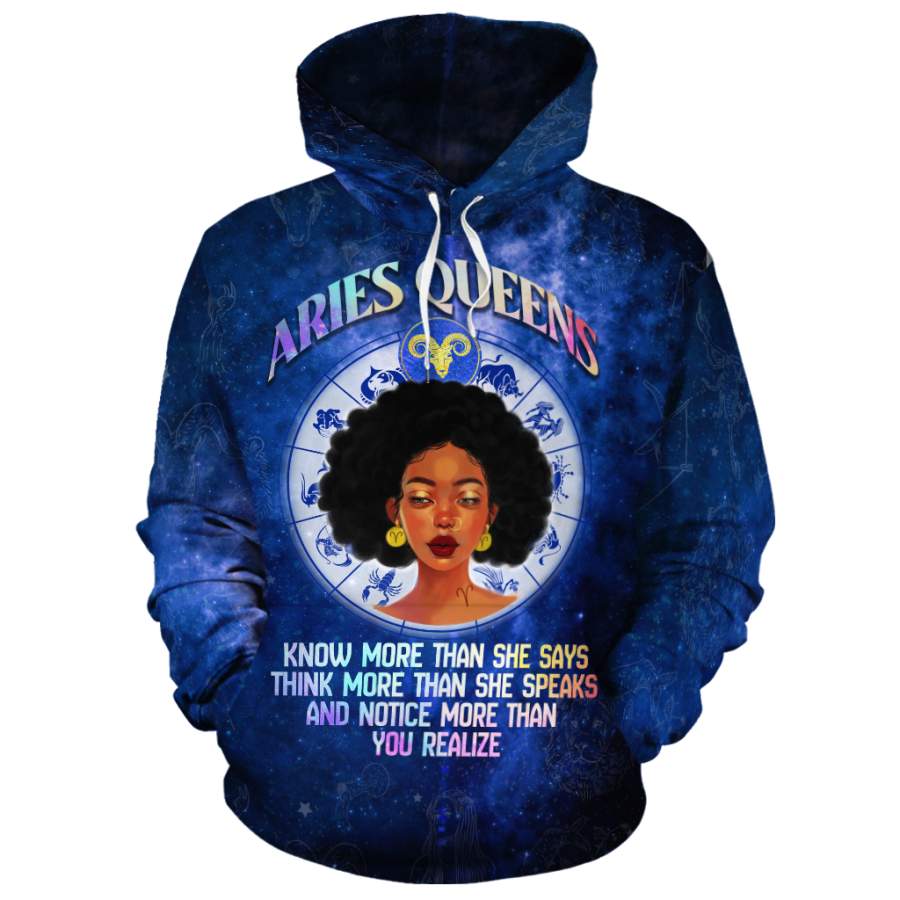 Aries Queen Fleece All-Over Hoodie