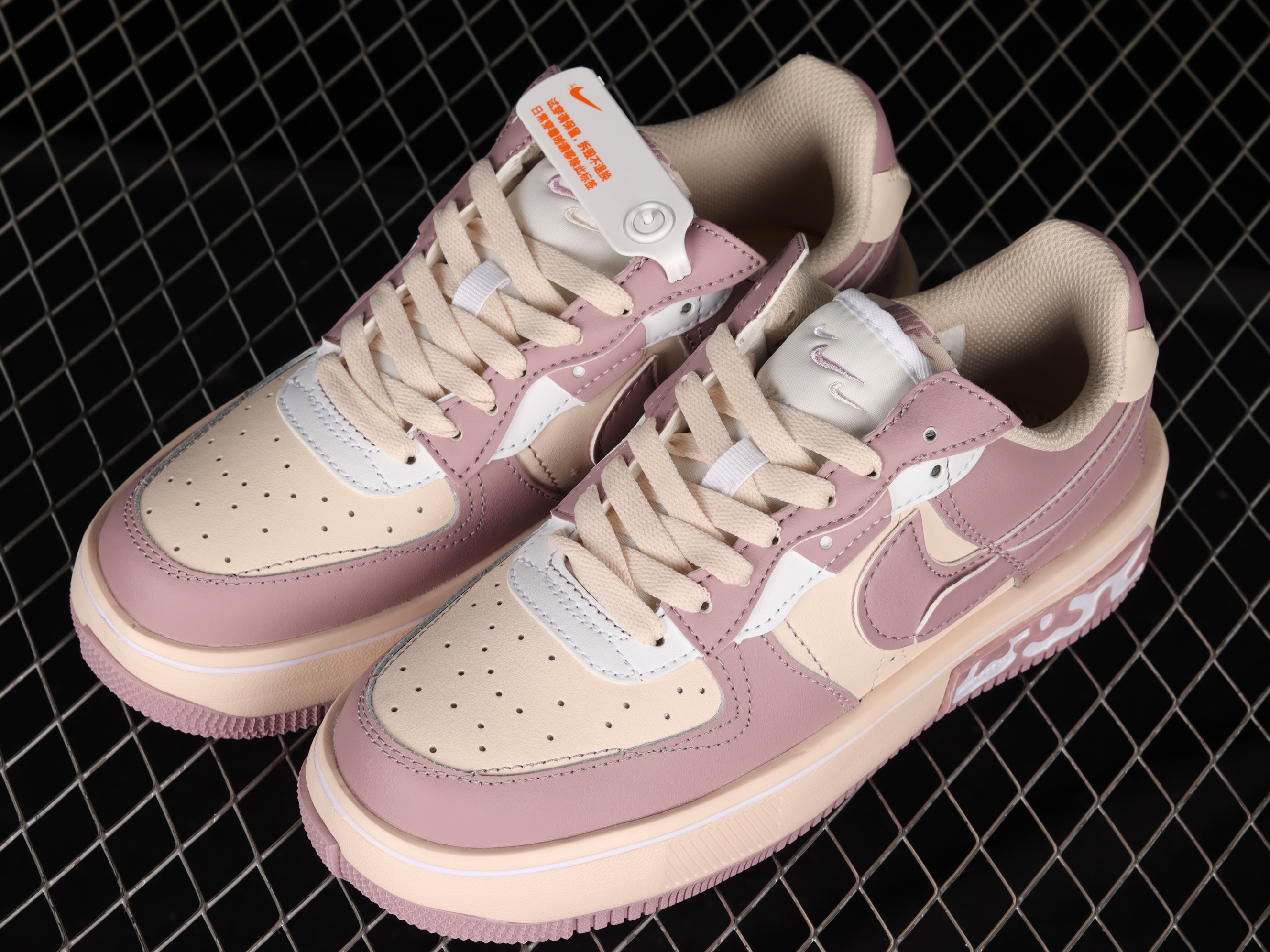 Nike Air Force 1 Fontanka Light Pink White Shoes Sneakers, Women SNK185354495