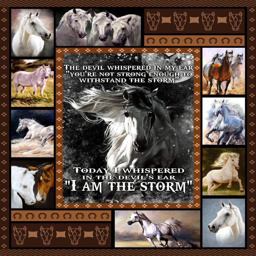 Blanket Gift For  White Horse Lover I Am The Storm