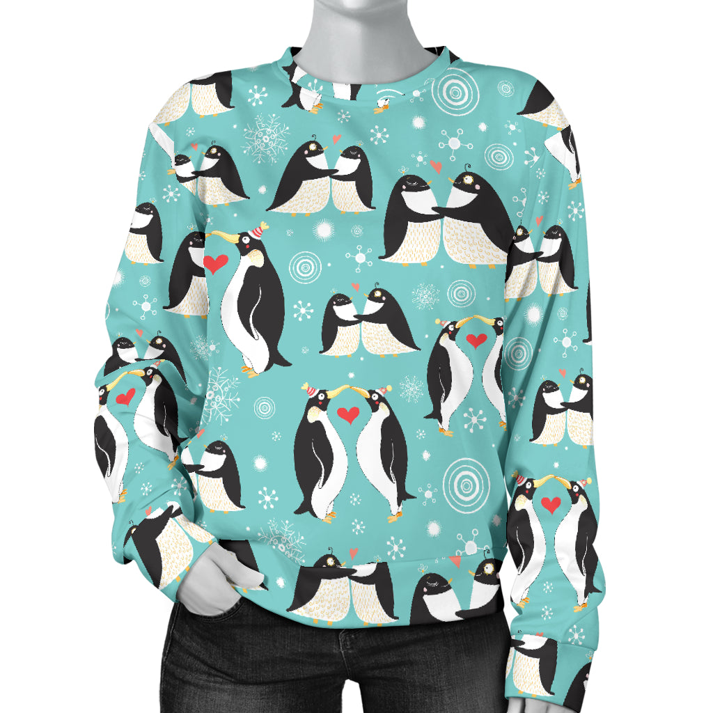 Penguin Love Print Women Long Sleeve Sweatshirt