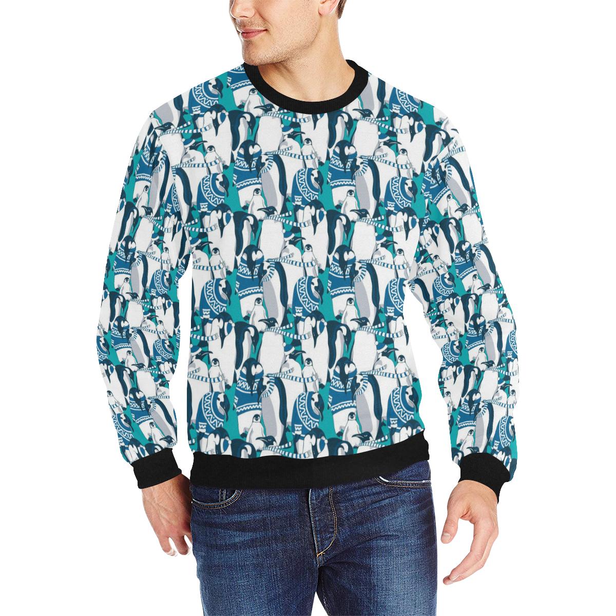 Penguin Pattern Men’s Crew Neck Sweatshirt