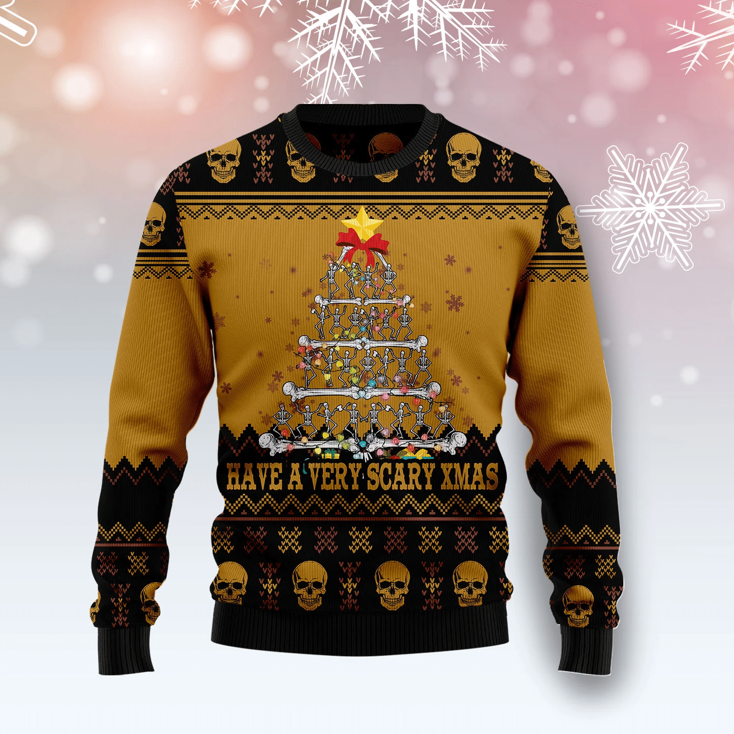 Skull Very Scary Xmas Christmas Ugly Sweater