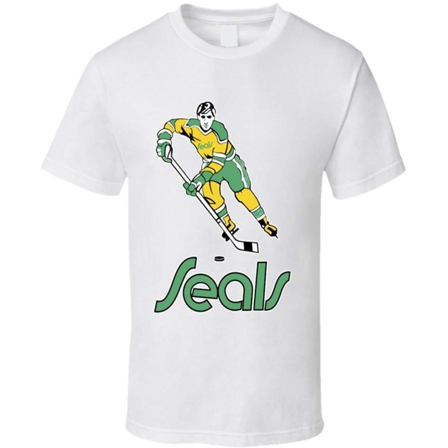 California Golden Seals Retro Hockey T Shirt Men Cotton T-Shirt