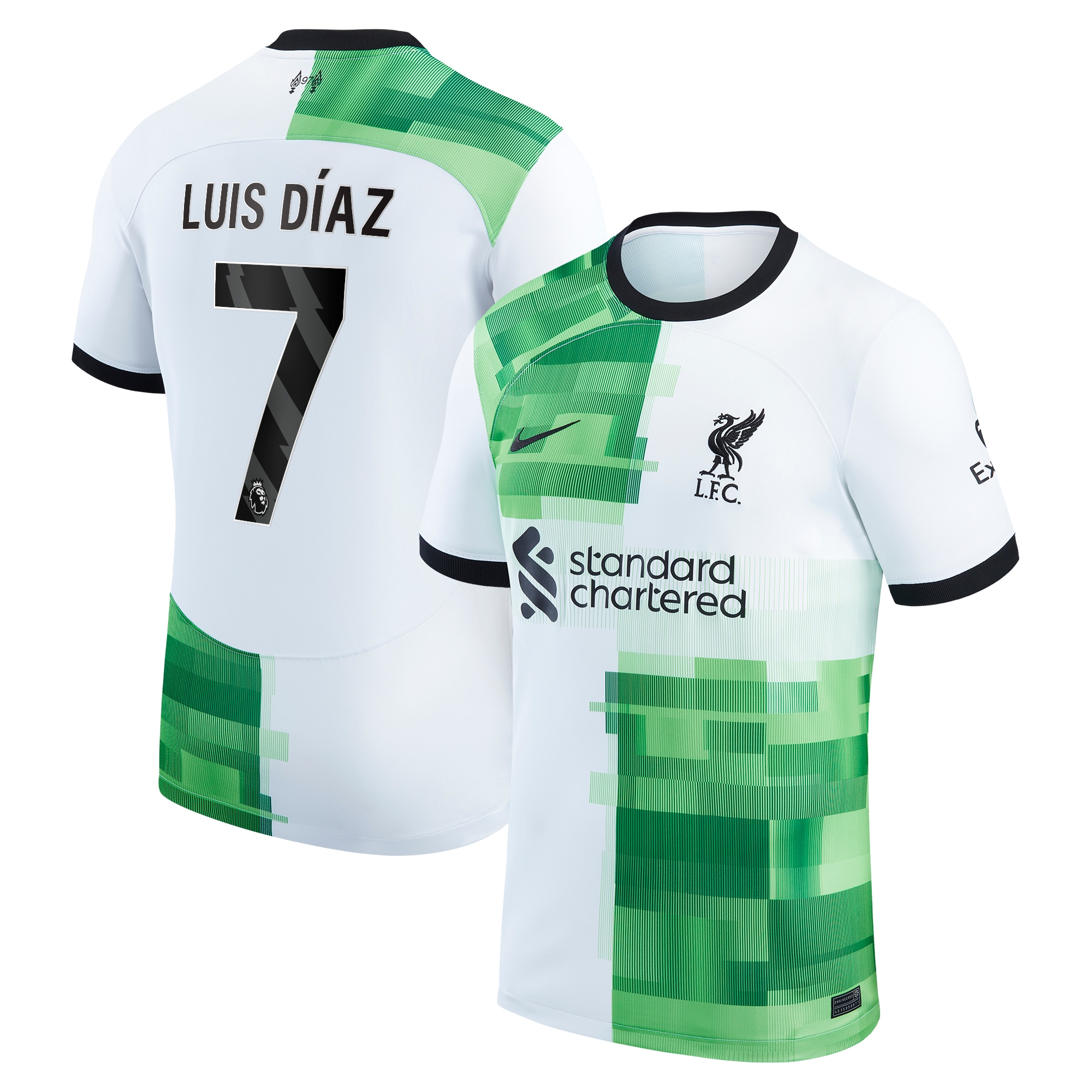 Luis Diaz Liverpool 2023/24 Away Replica Player Jersey – White