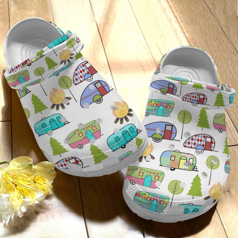 Camping Bus Camper Van – Car Cartoon Custom Shoe Birthday Gift