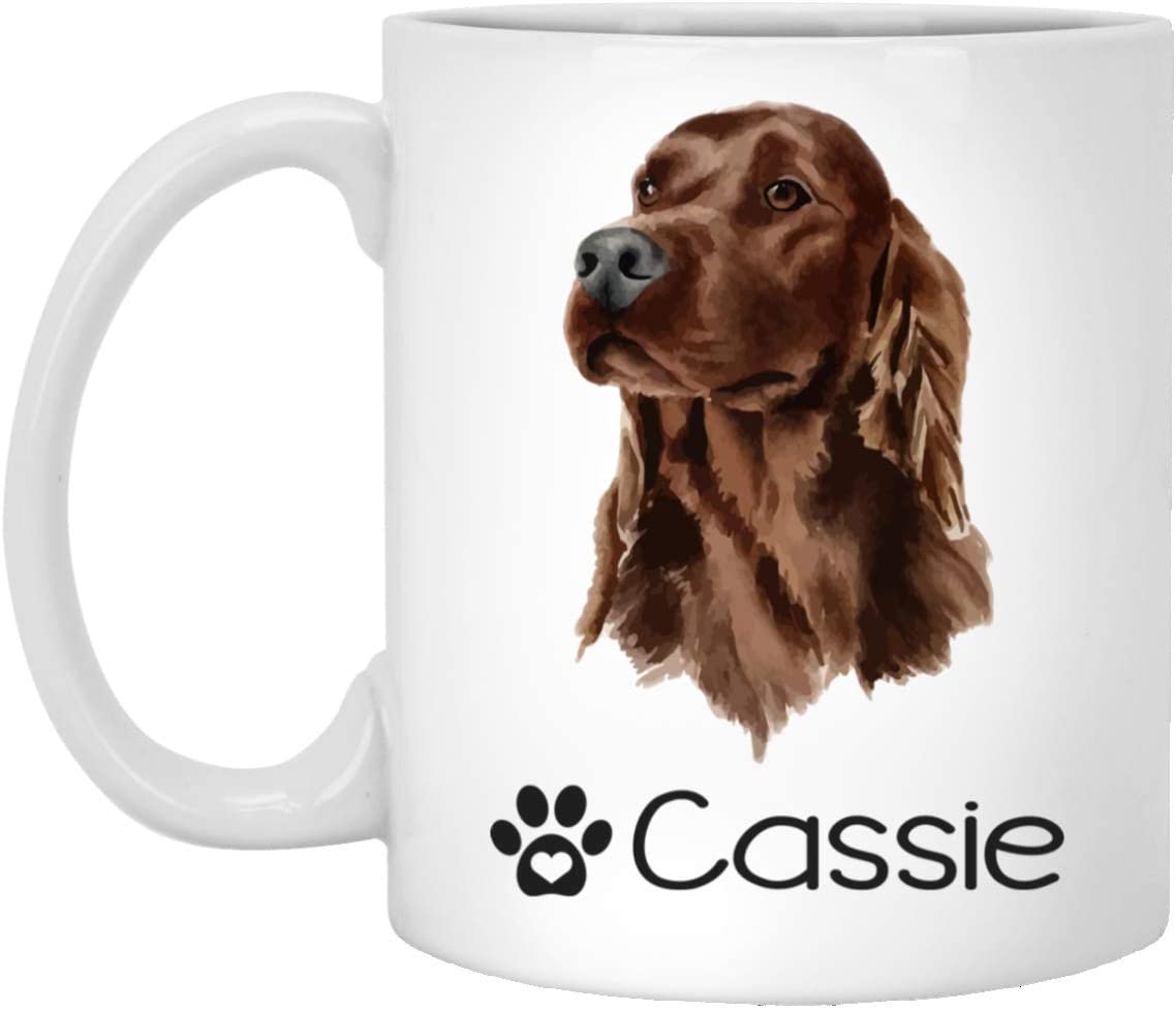 Personalized Irish Setter Dog Mug – Pet Owner Gifts For Women – Gifts For Dog Lover – Irish Setter Mom Dad Mugs – Dog Cups 15Oz