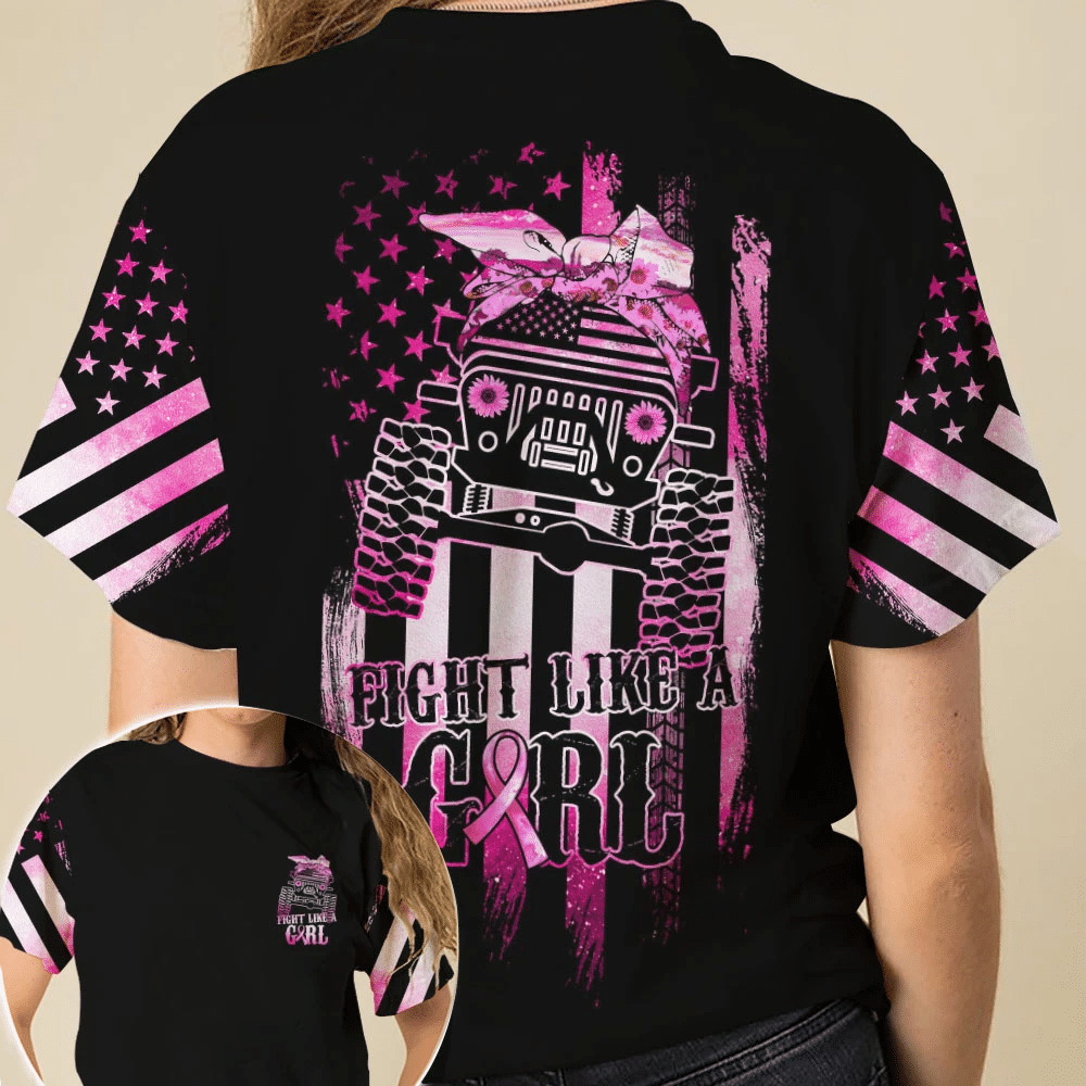 American Flag Jp Girl Breast Cancer 3D Unisex T-Shirt