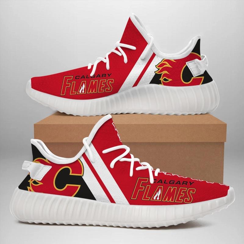 Calgary Flames Sneakers Big Logo Yeezy Shoes Art 1978