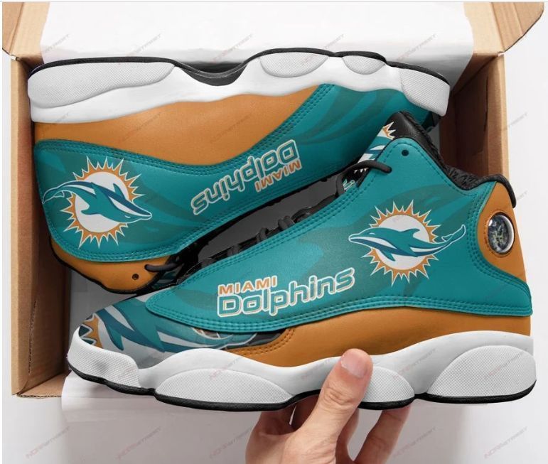 Miami Dolphins Football Team Form Air Jordan 13 Shoes Sport Sneakers