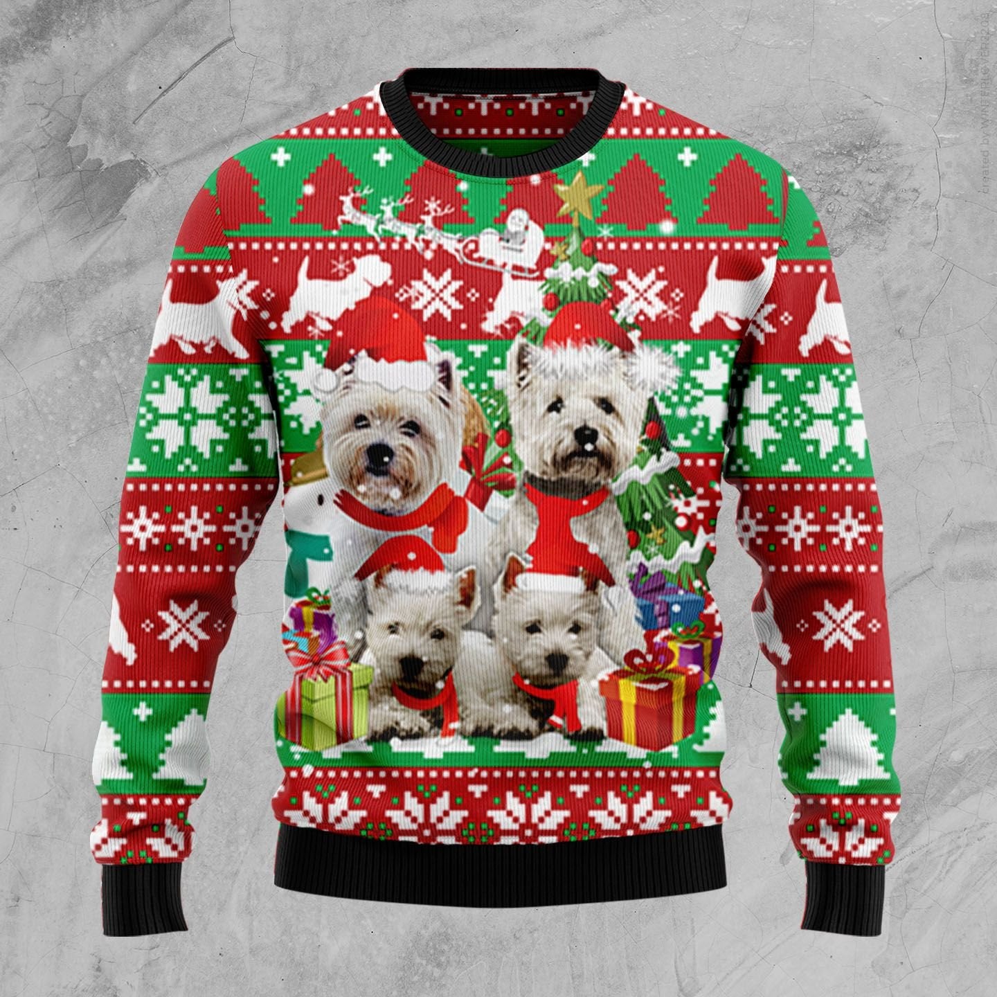 West Highland White Terrier Ugly Christmas Sweater | For Men & Women | Adult | Us3917