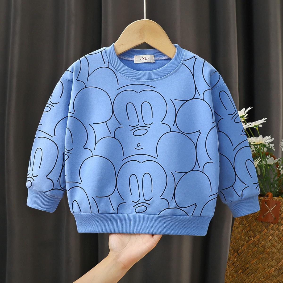 1 2 3 4 Years Old Kids Hoodie Creative Design Children’s Clothes Autumn Baby Sweater Printed Mickey Girls Pullover Boys Long T alx