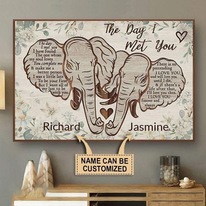 Personalized Elephant Couple Wall Art, You And Me We Got This Canvas Prints Wall Art For Husband And Wife 2  – Posters Canvas Prints Wall Art