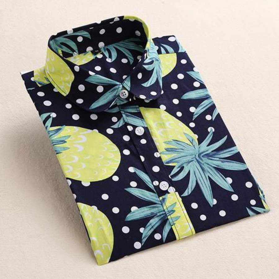 Dioufond Women Cotton Shirts Fashion Vintage Blouses 5XL Plus Size Shirt Print Blusas Floral Women Blouse Long Sleeve Female Top