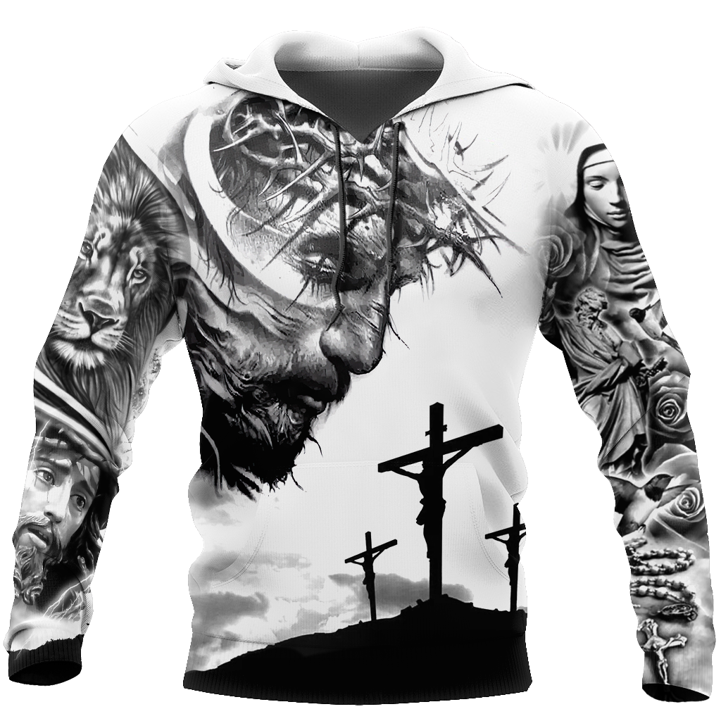 Jesus Christ With God Tattoo 3D Printed Hoodie, T-Shirt For Men And Women