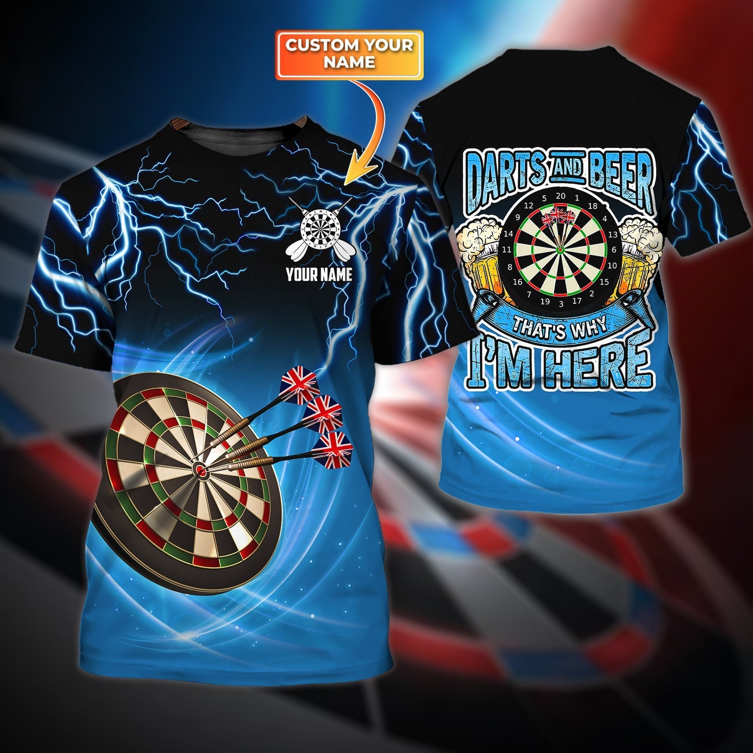 Personalized Dart And Beer 3D All Over Print T Shirt, Summer Dart Beer Shirt, Dart Shirt, Gift To Dart Player