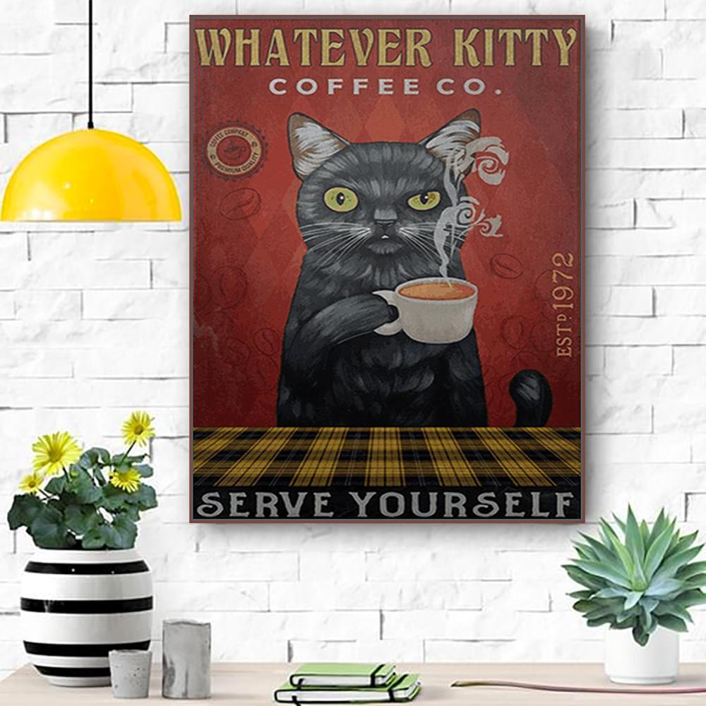 Whatever Kitty Canvas Room Home Decor Print Matte Canvas – Home Room Wall Decor Matte Canvas – Mostsuit