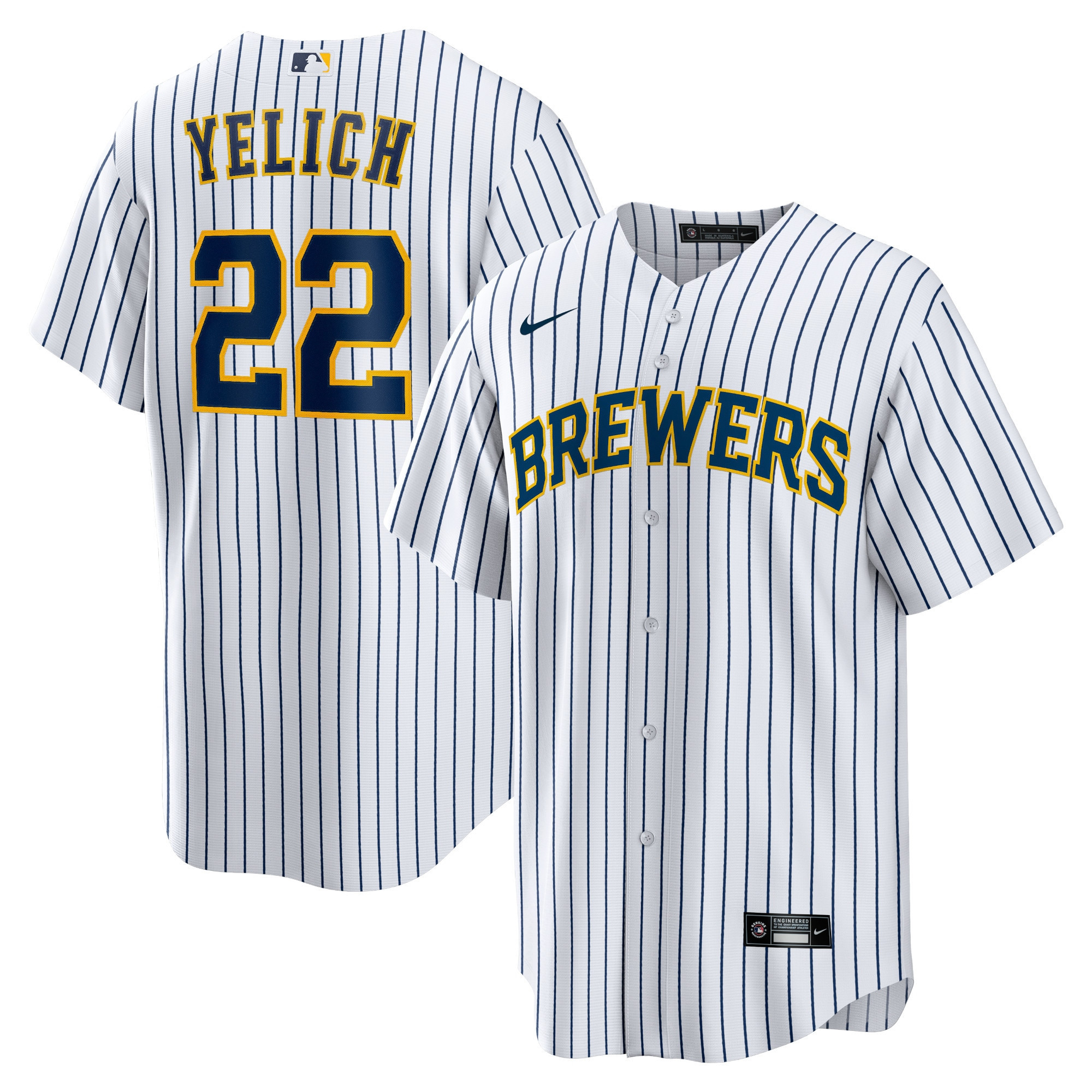 Christian Yelich Milwaukee Brewers Alternate Replica Player Jersey – White MLB