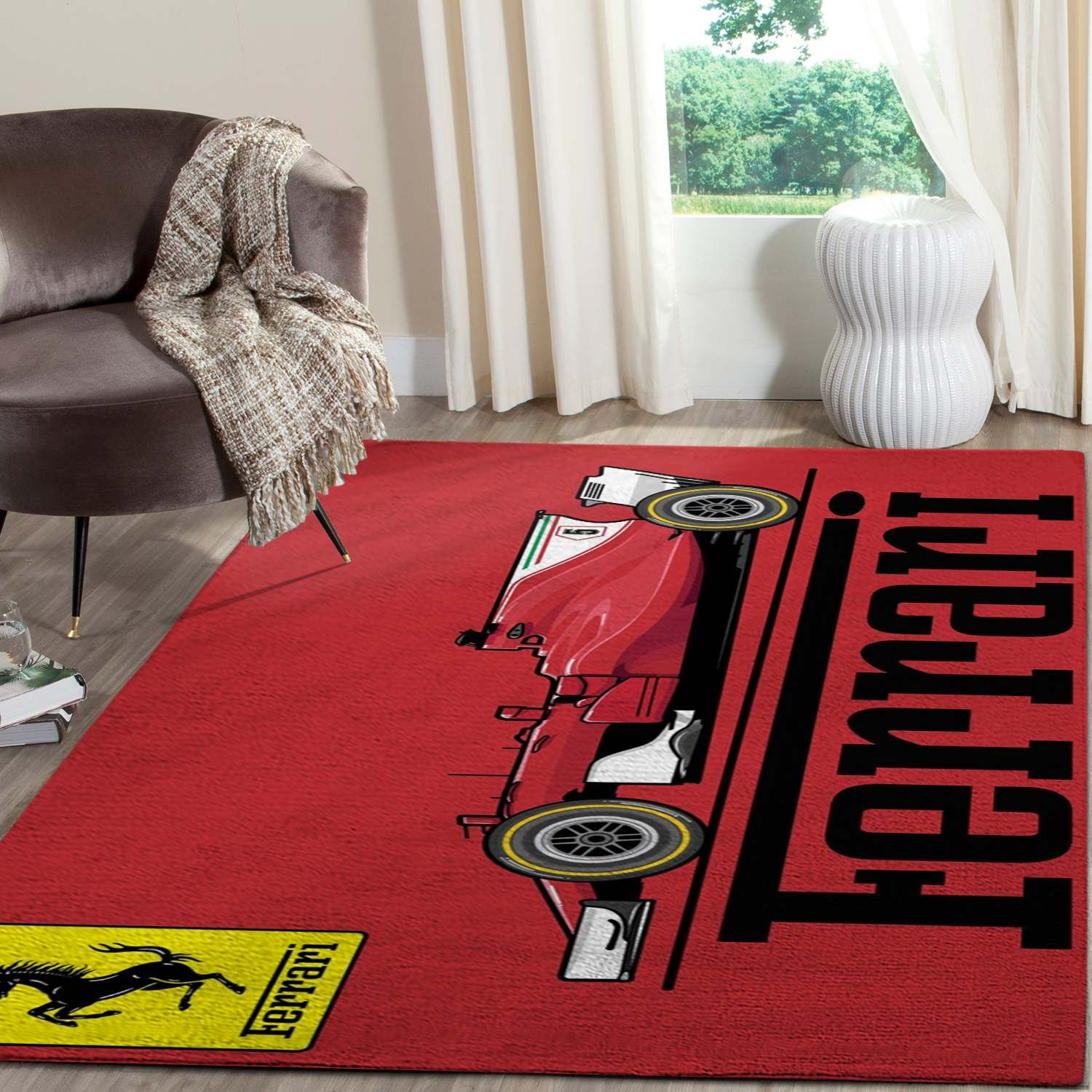 Ferrari Logo SuperCars Area Rugs Living Room Carpet FN121225 Local Brands Floor Decor